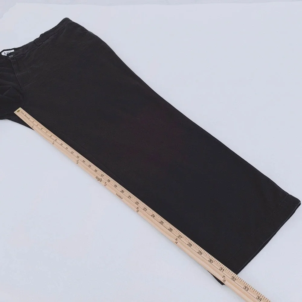 HB Harbor Bay Chino Waist-Relaxer Pants Men 46x32 Black Straight Leg Flat Front